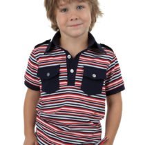 Multi-Stripe Double Flap Pocket Polo