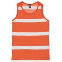 Orange & White Wide Stripe Tank