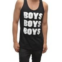 Black BOYS BOYS BOYS Text Slogan Tank