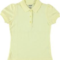 Pastel Yellow Puff Sleeve Pique Polo