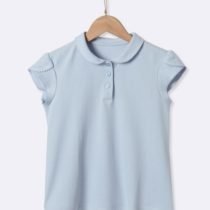 Sky Blue Rounded Collar Knit Polo