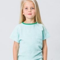 Mint Green Contrast Neck Casual Tee