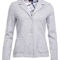Light Grey 3-Button Knit Blazer
