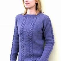Periwinkle Purple Vertical Cable Sweater