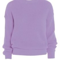 Pastel Lilac Ribbed Crewneck Pullover